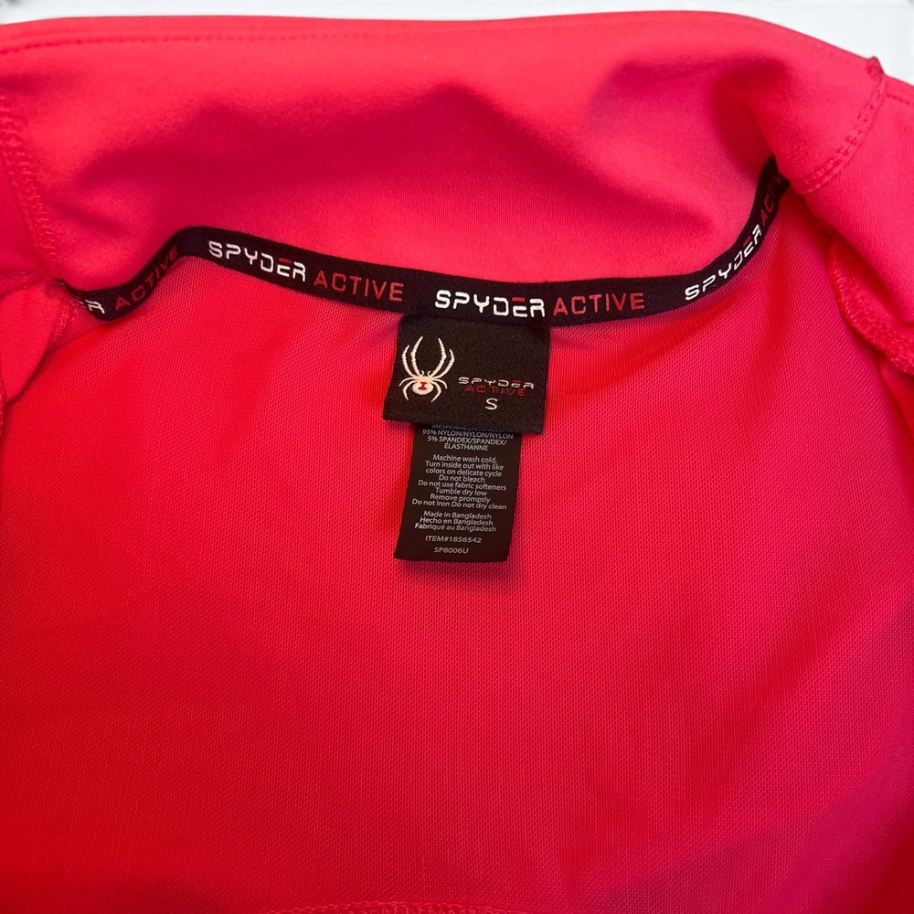 Spyder Yoga Jacket Womens Small Coral Pink Thumb Holes Full Zip Fit - Picture 5 of 5